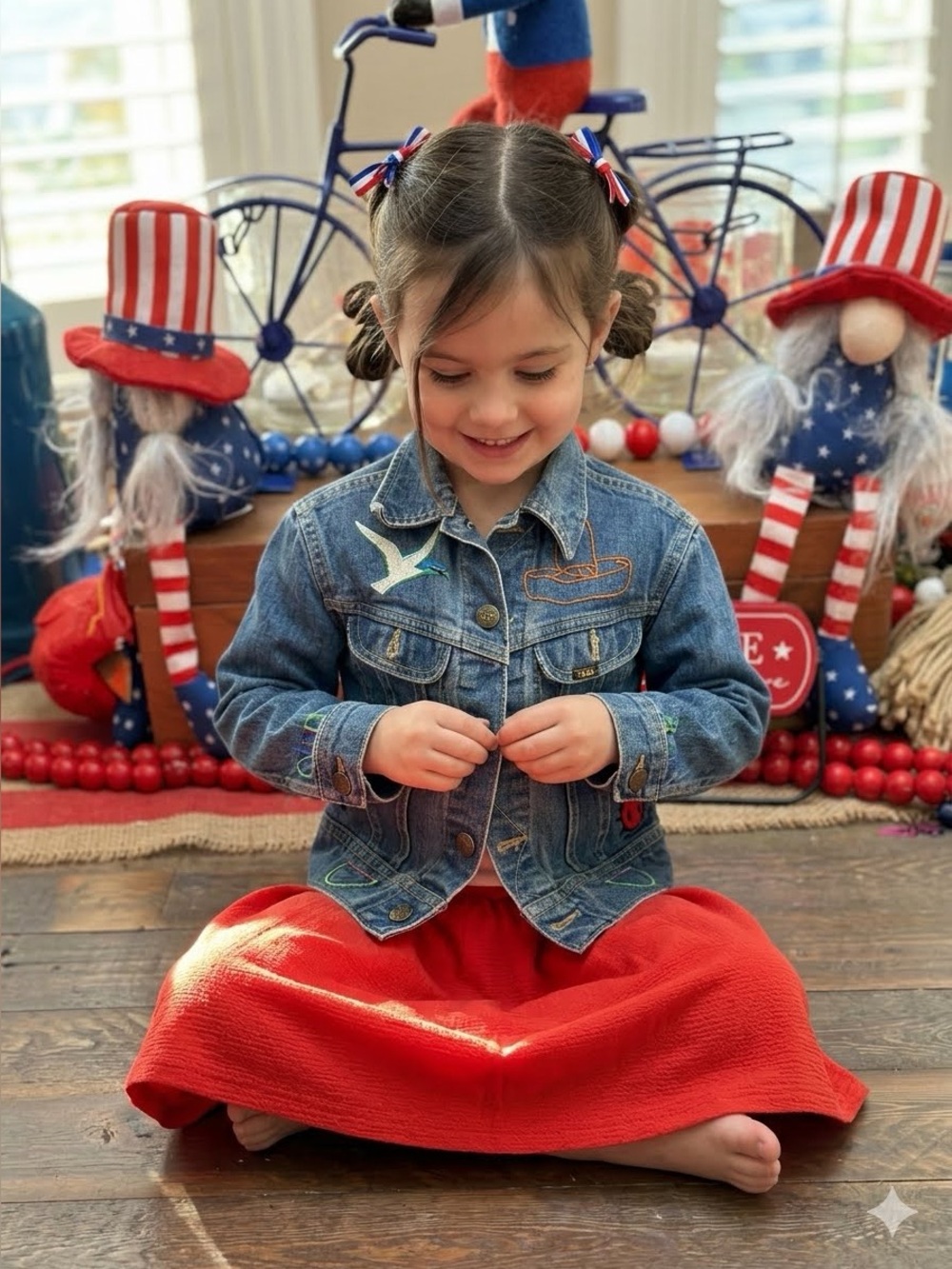 Vintage 70s Lee Riders Kids Denim Jacket Embroidered Teepee Cactus USA Made GUC